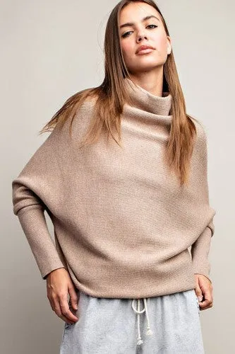Loose Fit Open Turtleneck Sweater
