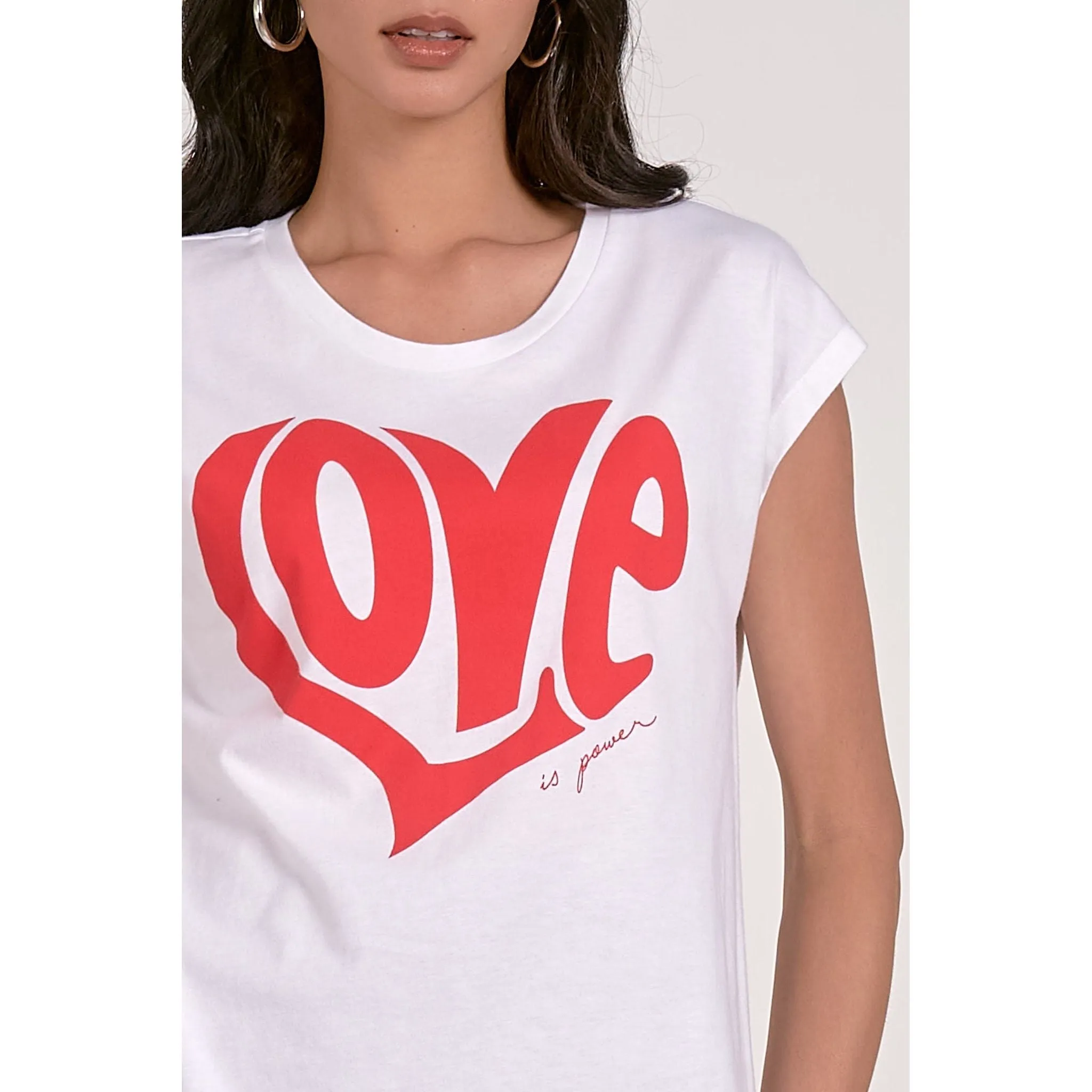 'Love Is Power' Graphic Tee in White