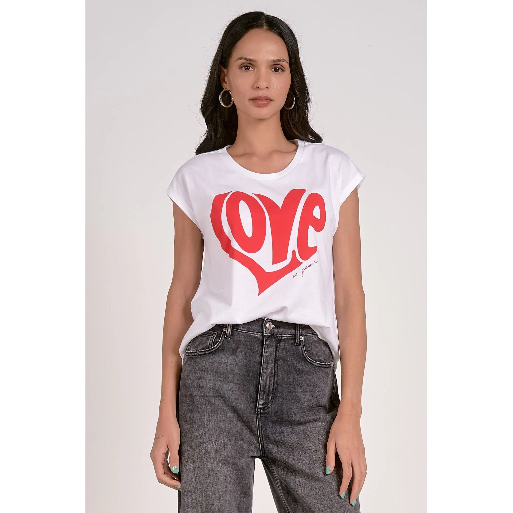 'Love Is Power' Graphic Tee in White