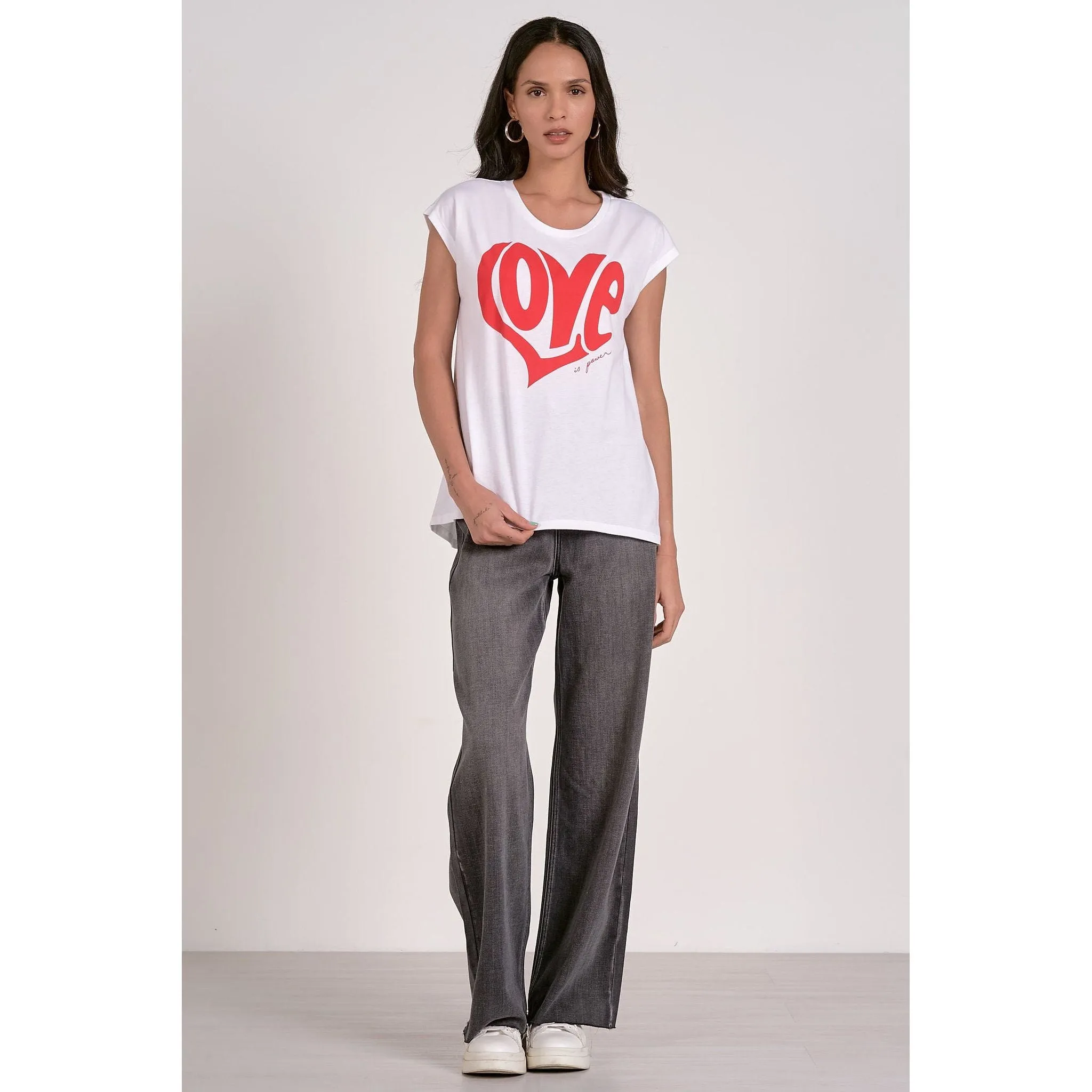 'Love Is Power' Graphic Tee in White