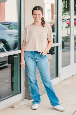 Love the Look Pocket Top in Sand
