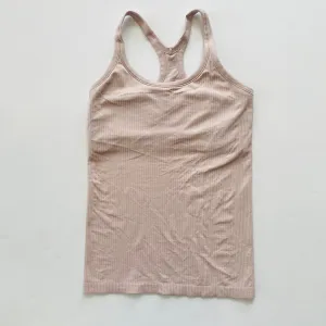 LULULEMON Ribbed Ebb To Street Tank Flush Pink Size 8