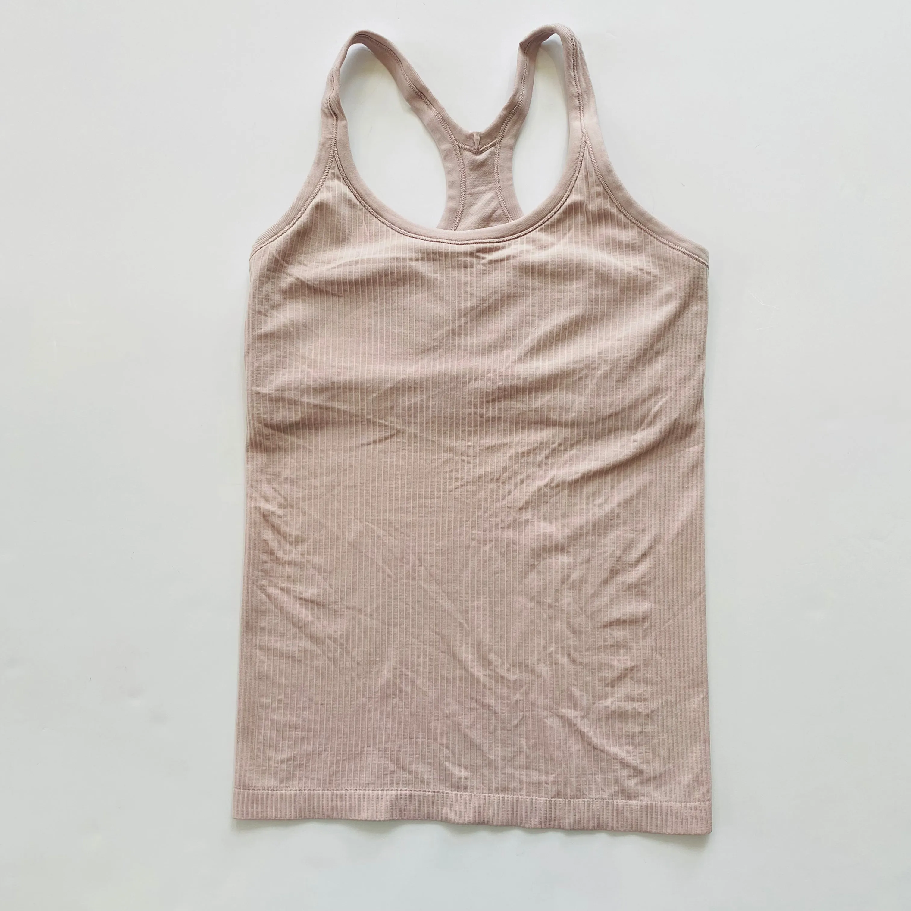 LULULEMON Ribbed Ebb To Street Tank Flush Pink Size 8