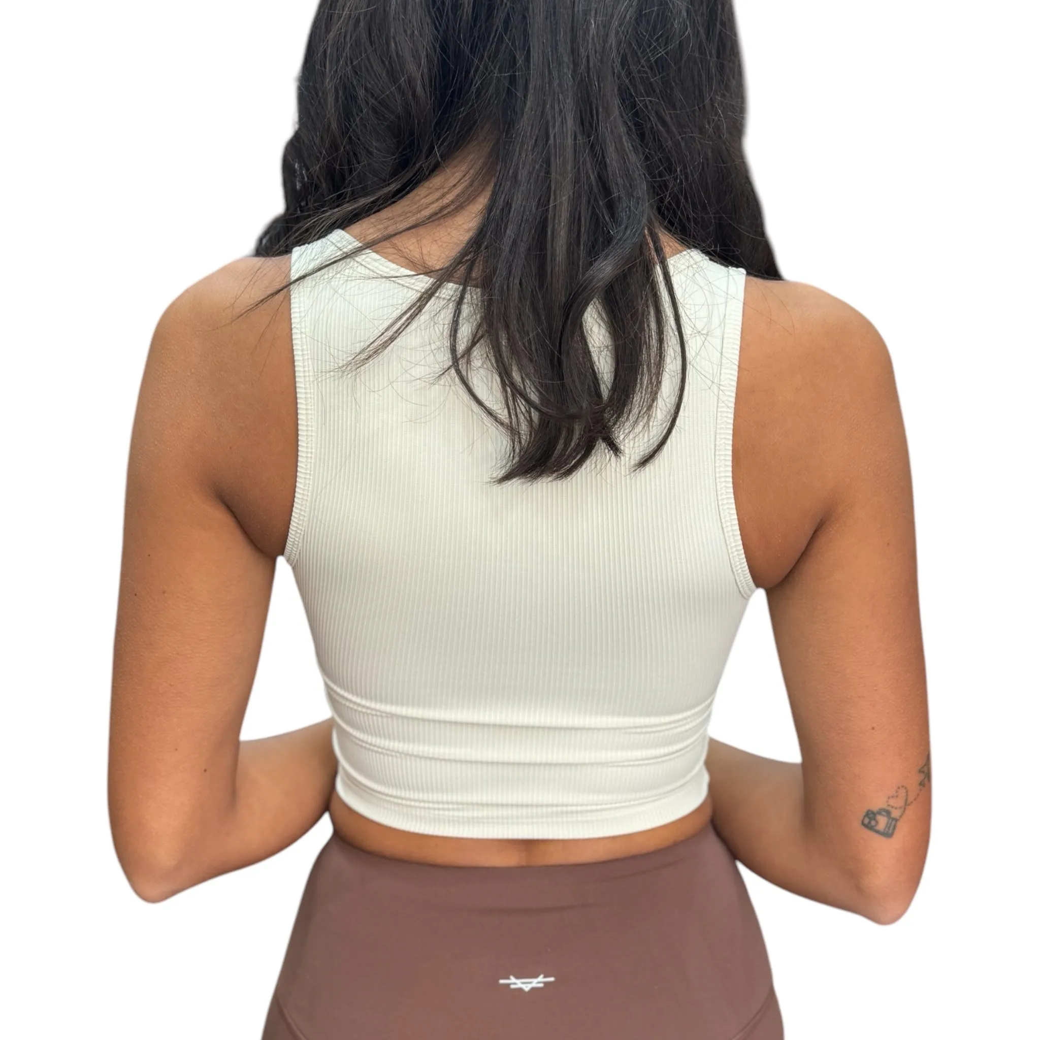 Luxe Ribbed Padded Tank - Beige