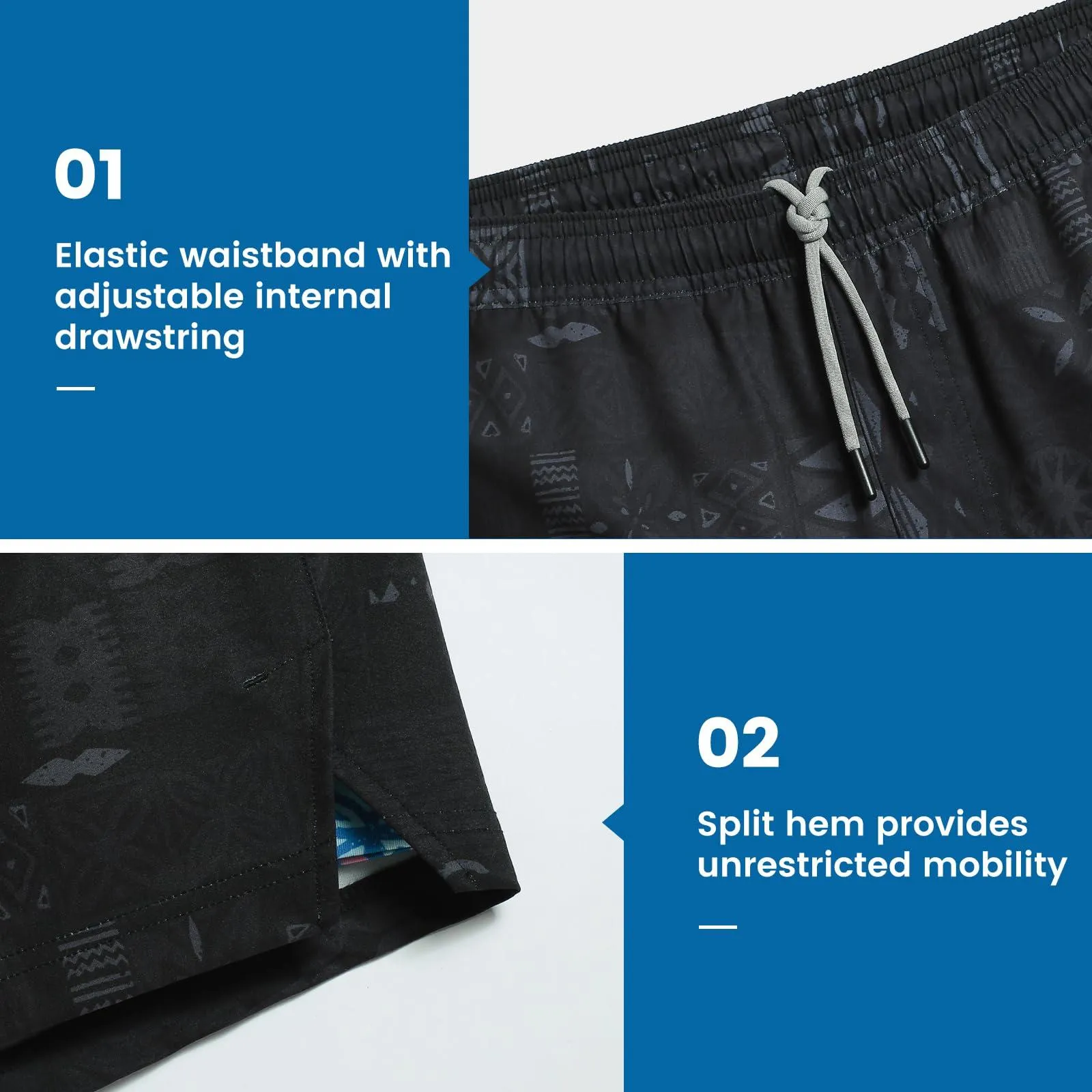 maamgic Gym Shorts for Men 7 inch Inseam with Liner Stretch 2 in 1 Workout Shorts Men Quick Dry Athletic Running Shorts