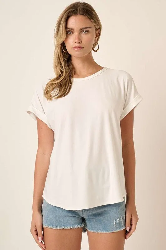 MADYLAN BASIC CUFF SLEEVE KNIT TOP MULTIPLE COLORS