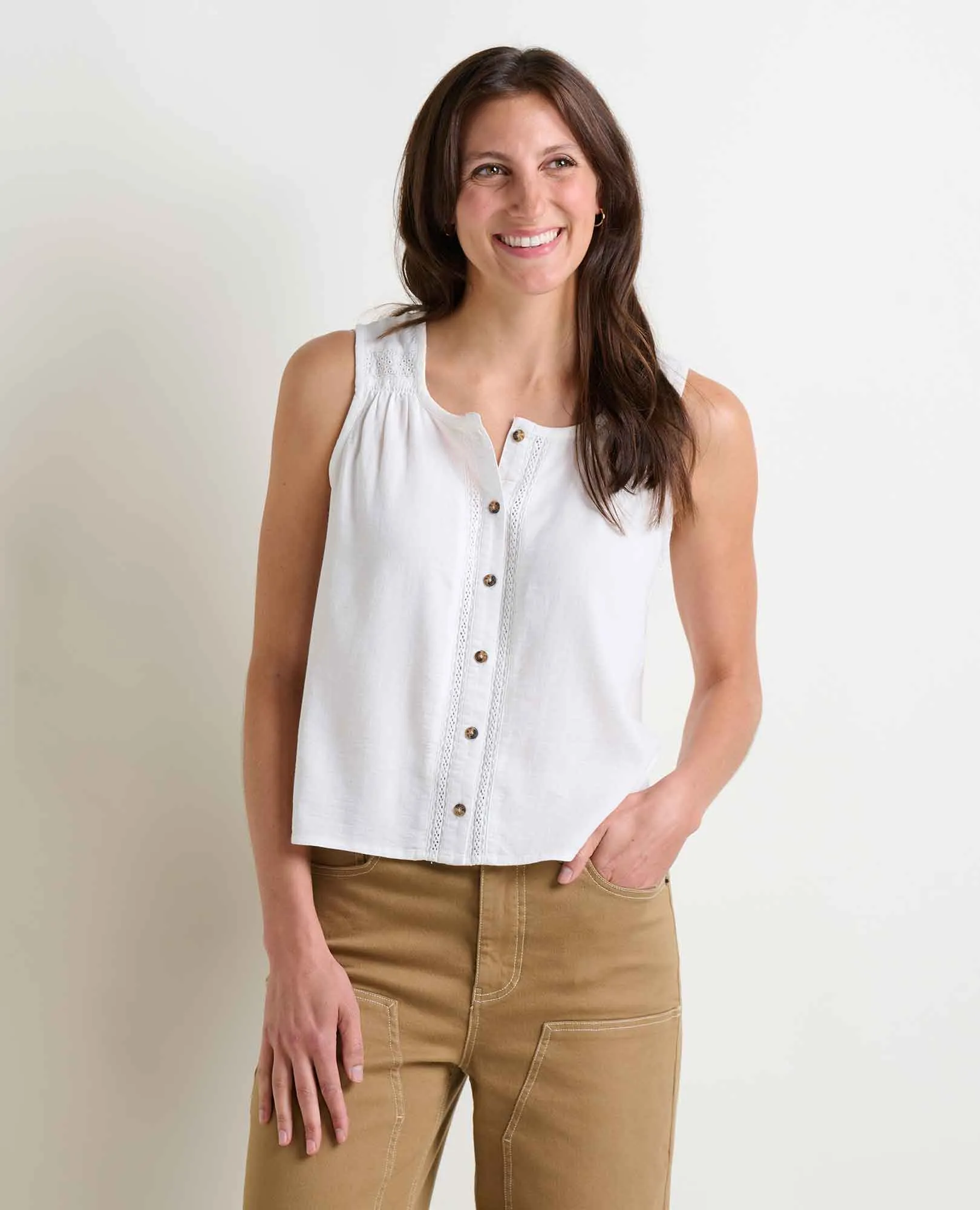Manzana Button Front Tank - T1112501