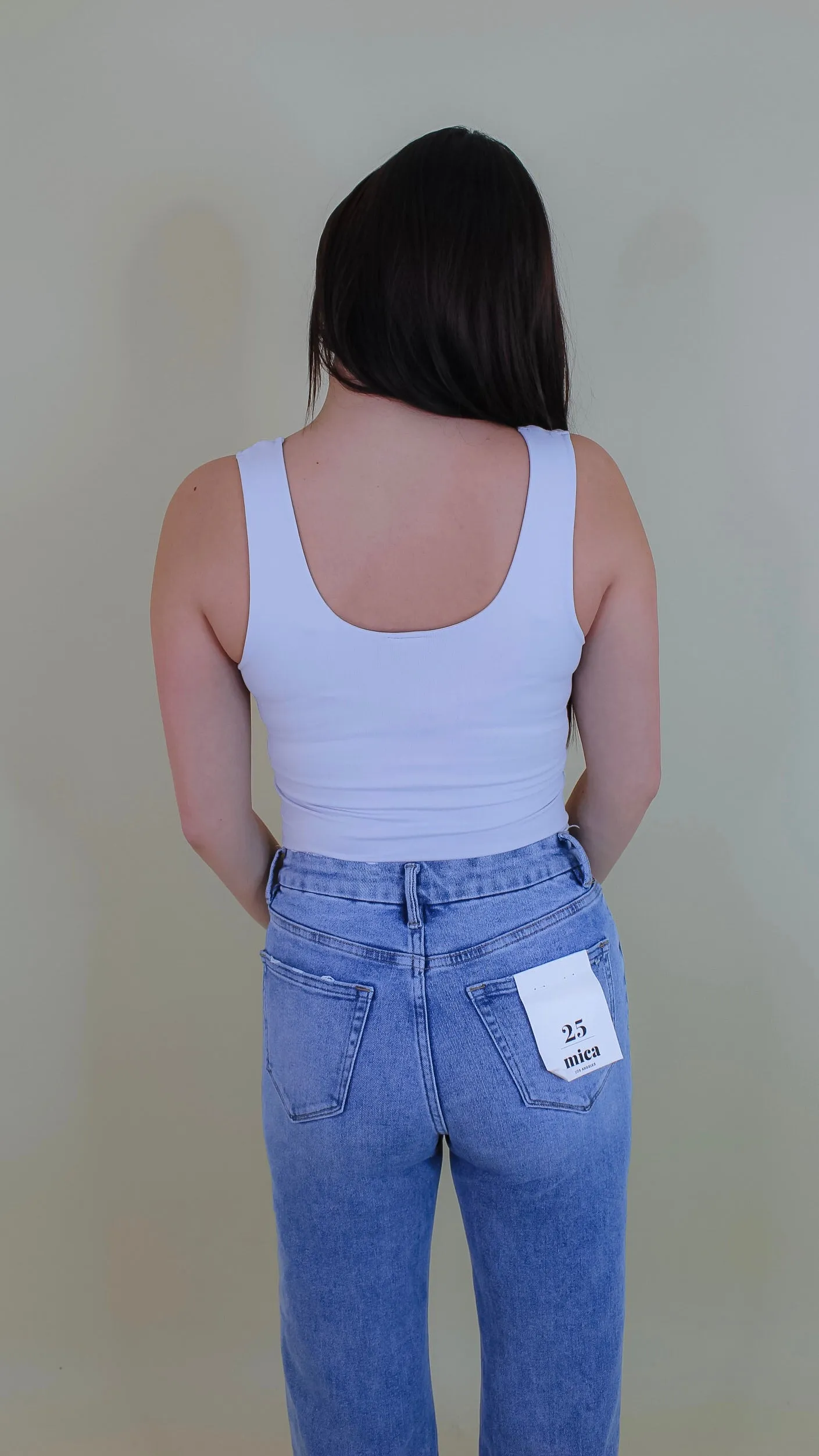 Maria Clean Line Tank Top - Light Gray