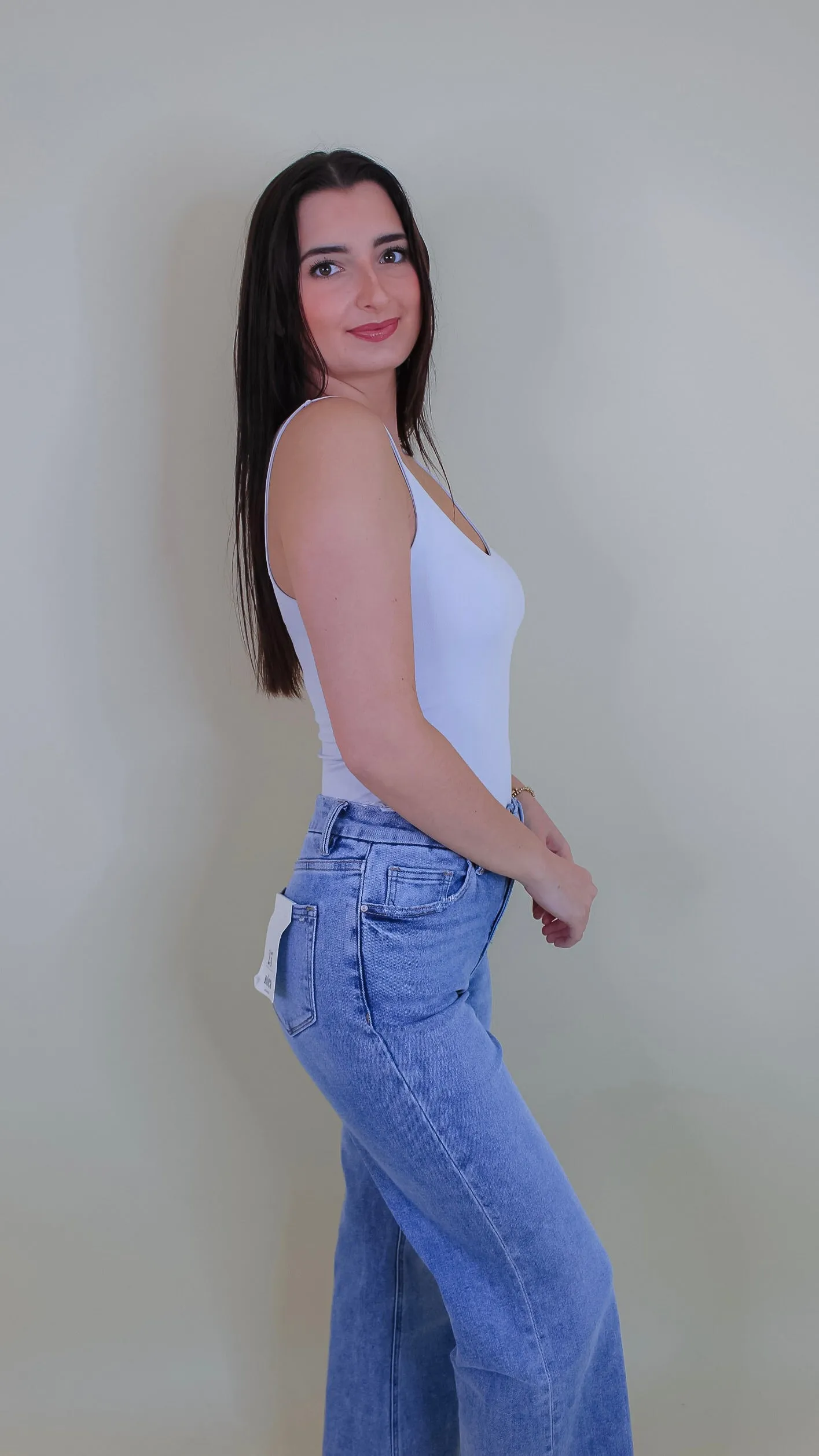 Maria Clean Line Tank Top - Light Gray