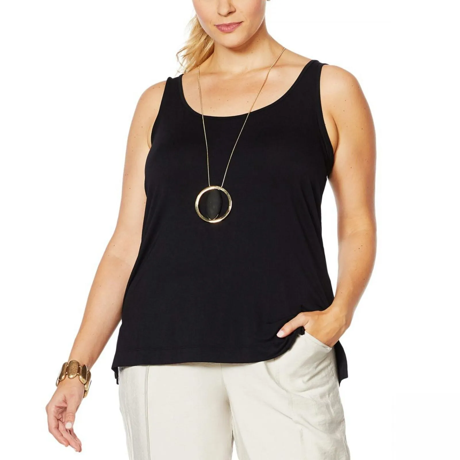 MarlaWynne WynneLayers Plus Size Essential 2 Pack Stretch Layering Tank Tops