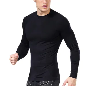Men Compression Long Sleeve Tight Shirts Bodybuiding Base Layer Top M-XXL