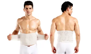 Men's Adjustable Double-Compression Waist-Slimming Workout Back Support Belt