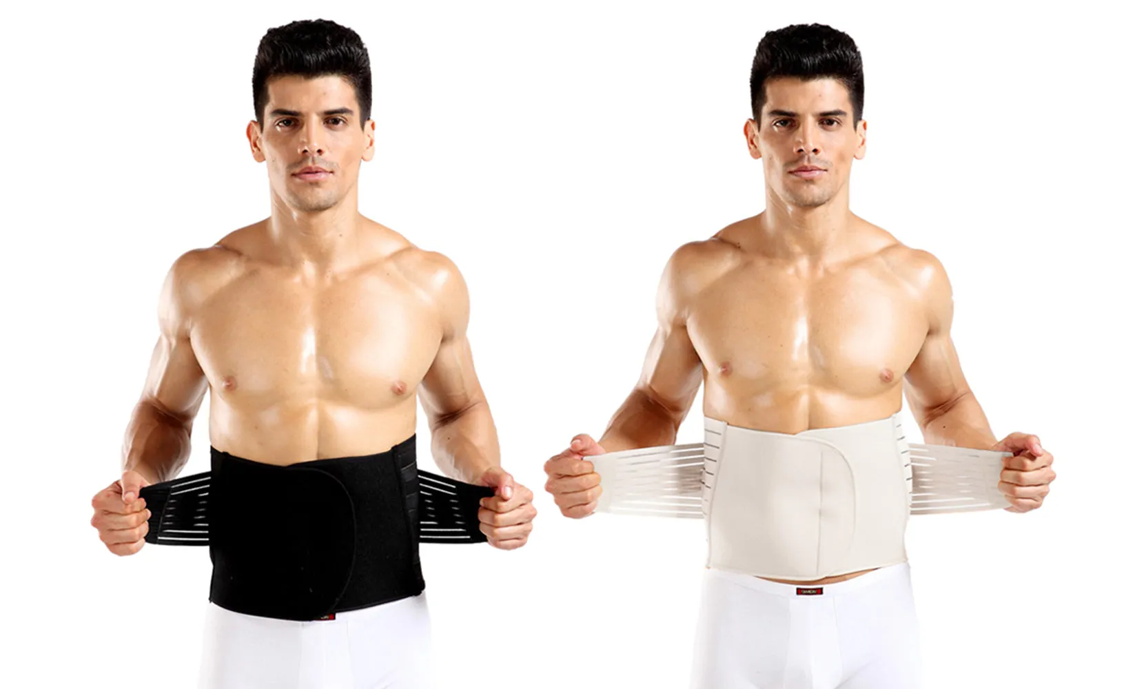 Men's Adjustable Double-Compression Waist-Slimming Workout Back Support Belt