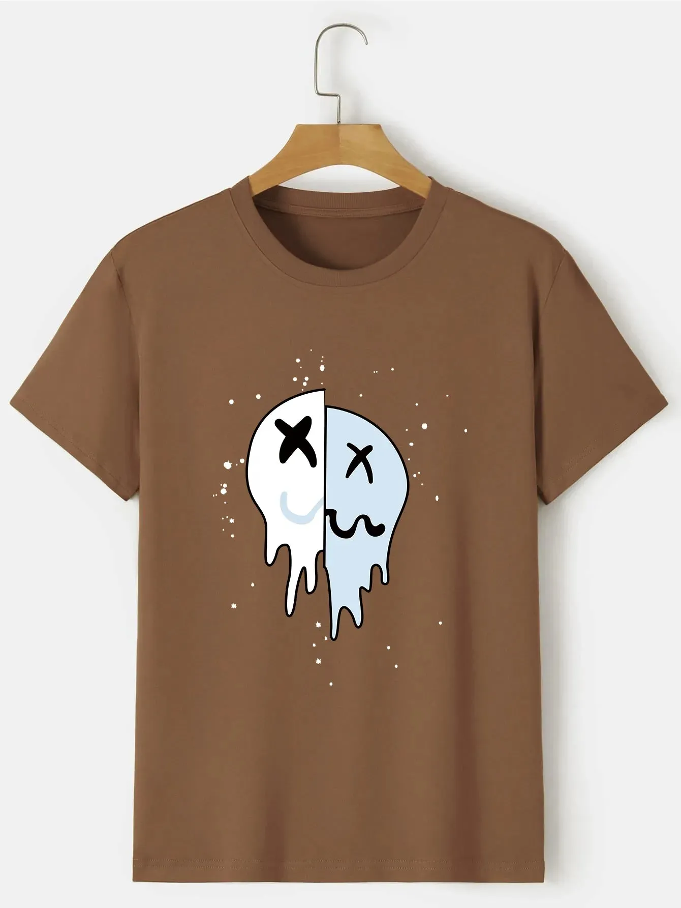 Men's Graphic Print Smiley T-Shirts - Casual