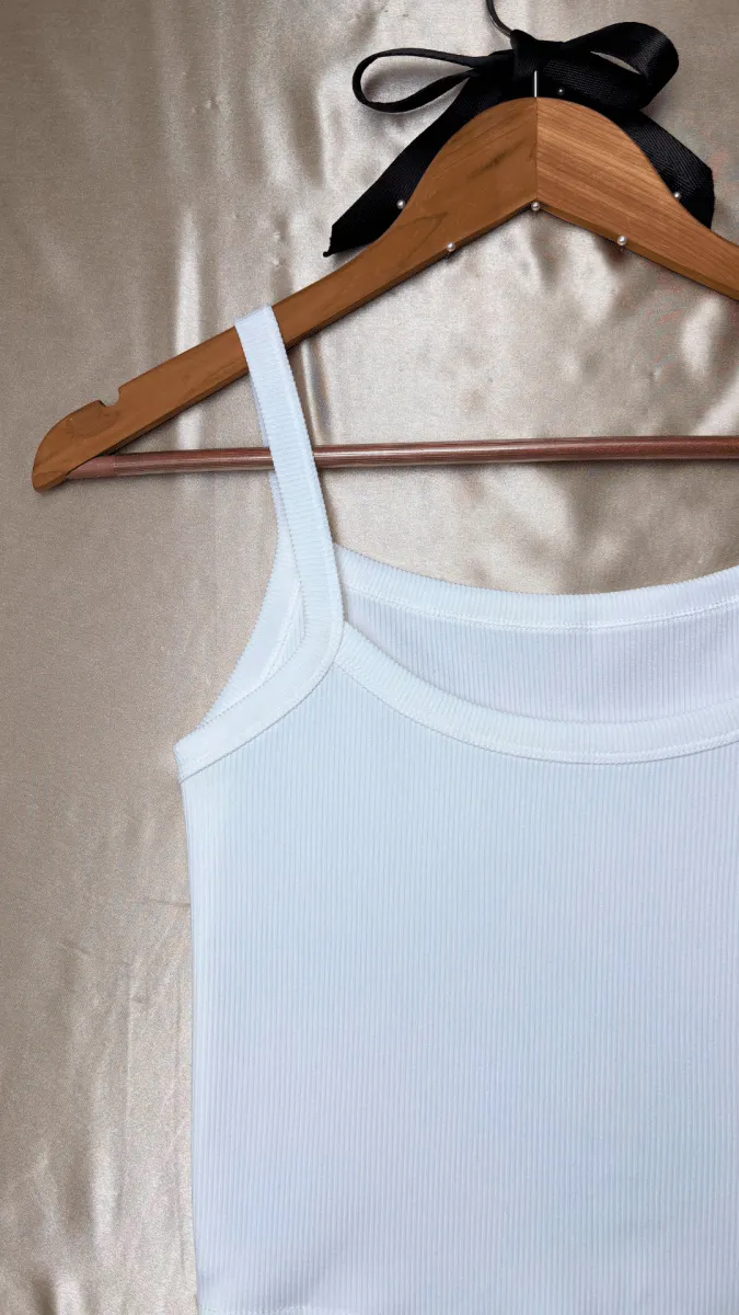 Minimal Crop White Tank Top