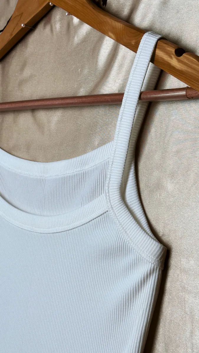 Minimal Crop White Tank Top