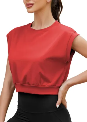 Mippo Crop Top Workout Tops for Women Loose Fit
