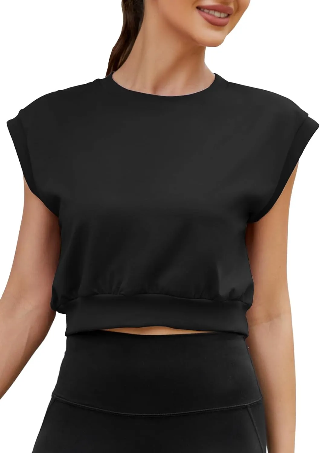 Mippo Crop Top Workout Tops for Women Loose Fit