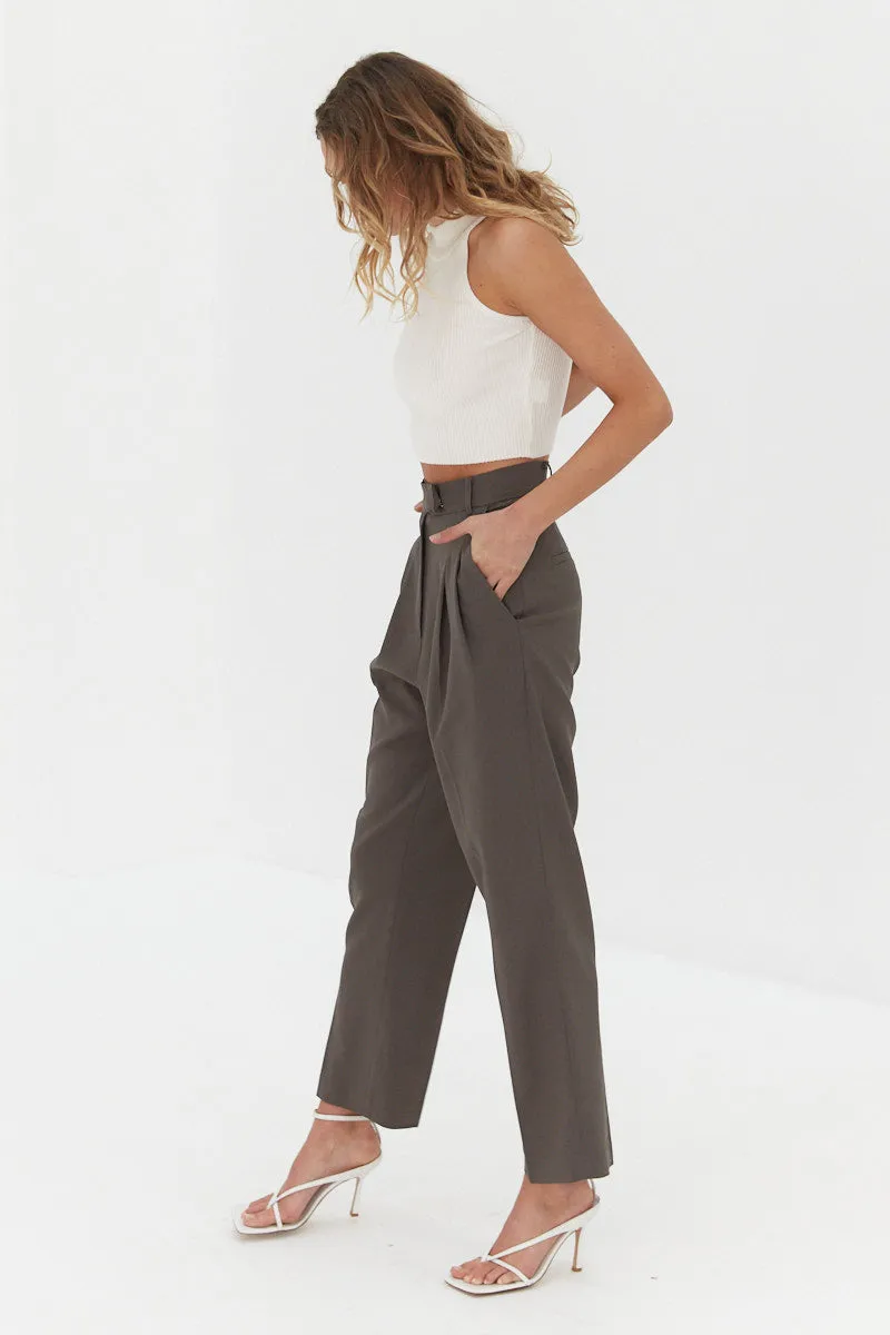 Mock Neck Crop - White