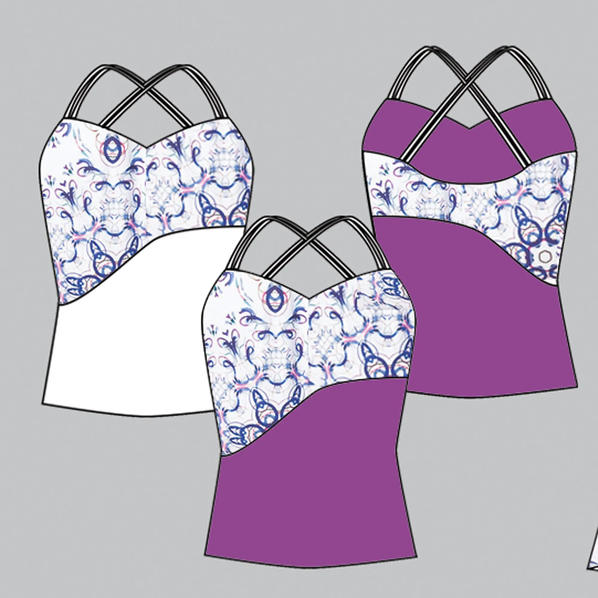 Mosaic Spaghetti-Strap Top (violet)