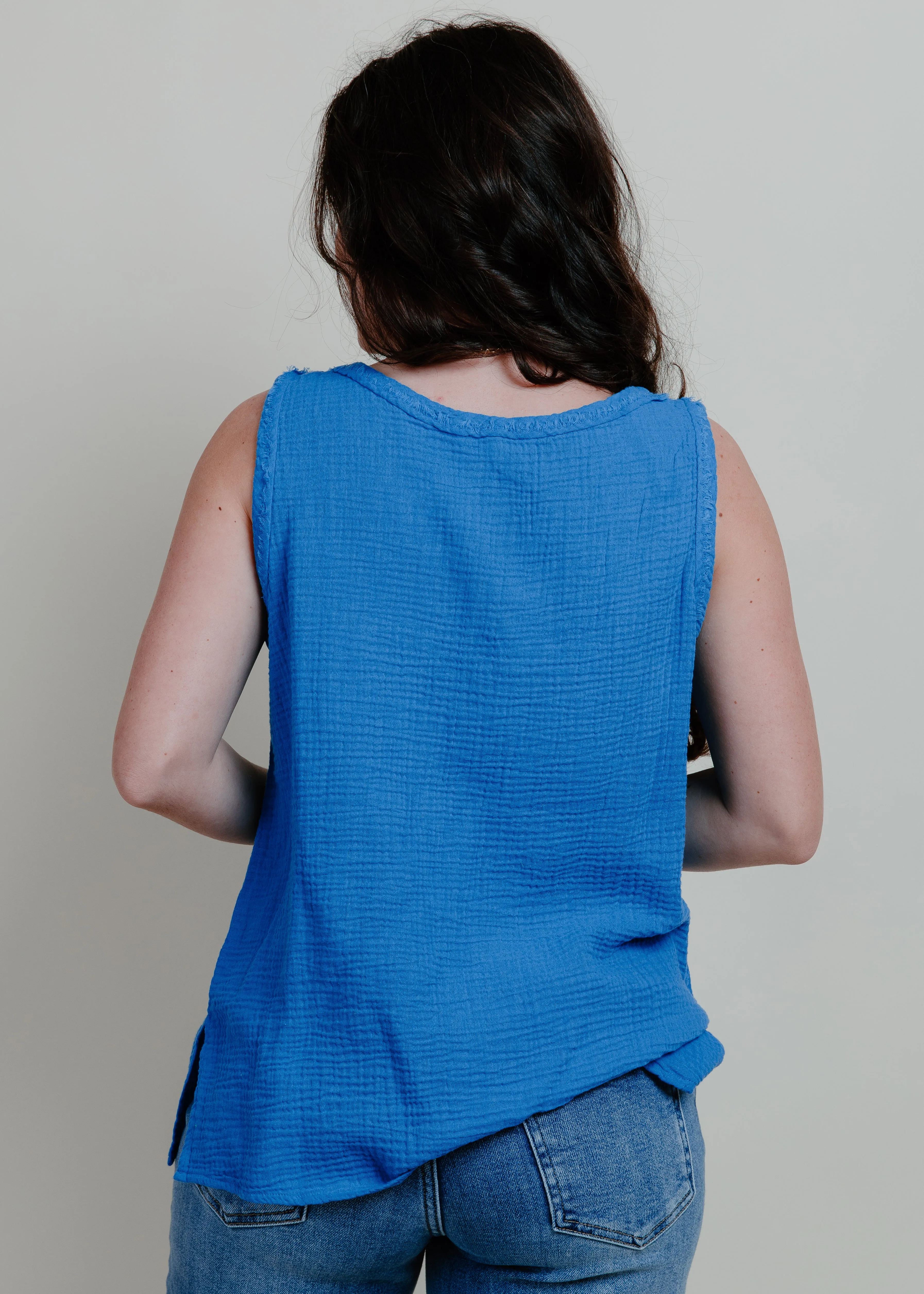 Natalie Basic Tank - Blue