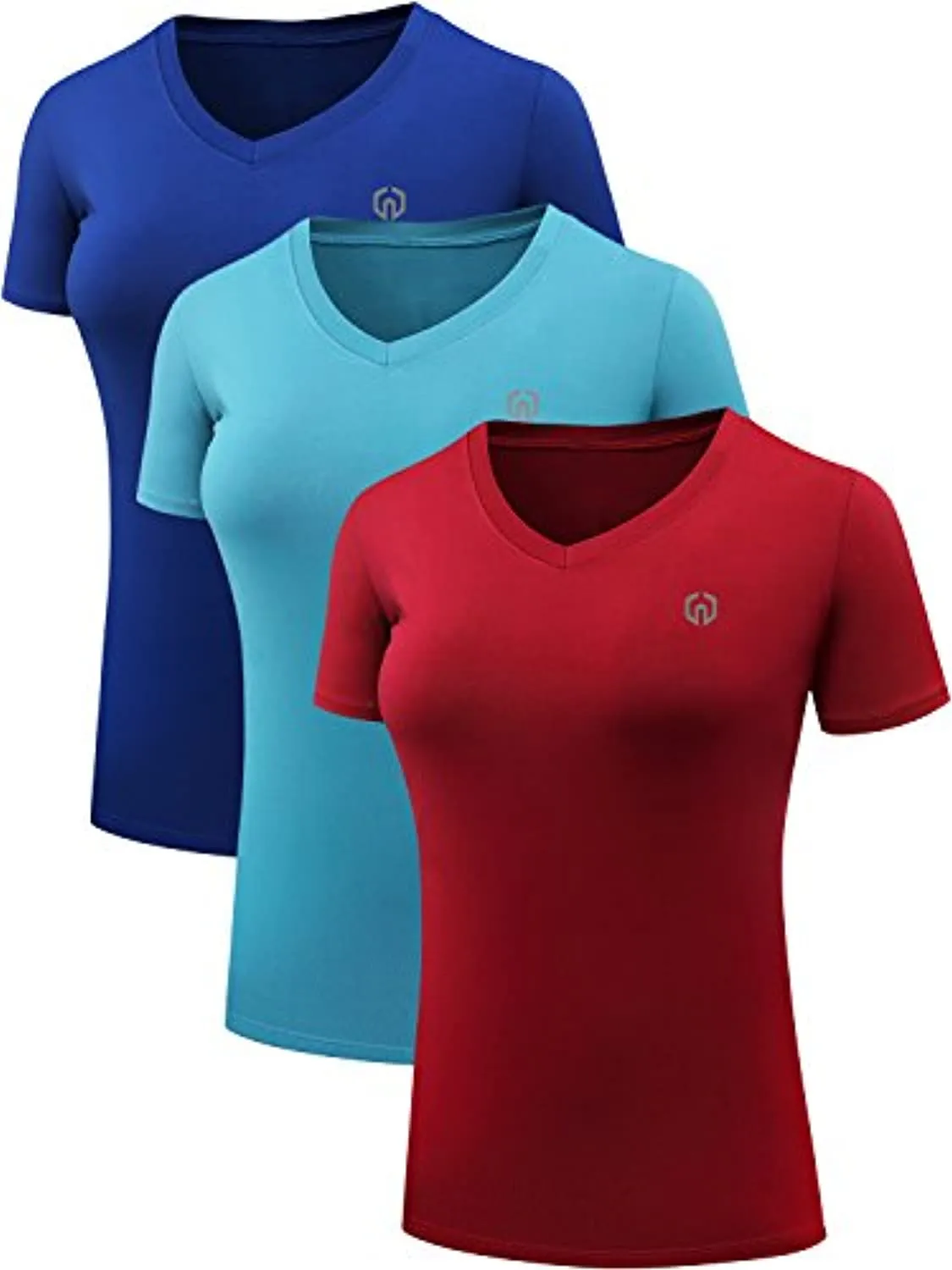 Neleus Women's 3 Pack Compression Workout Athletic Shirt