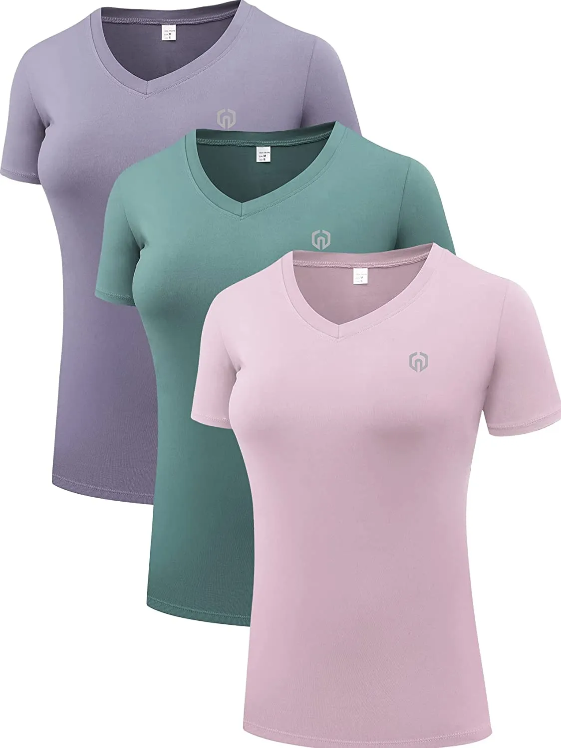Neleus Women's 3 Pack Compression Workout Athletic Shirt