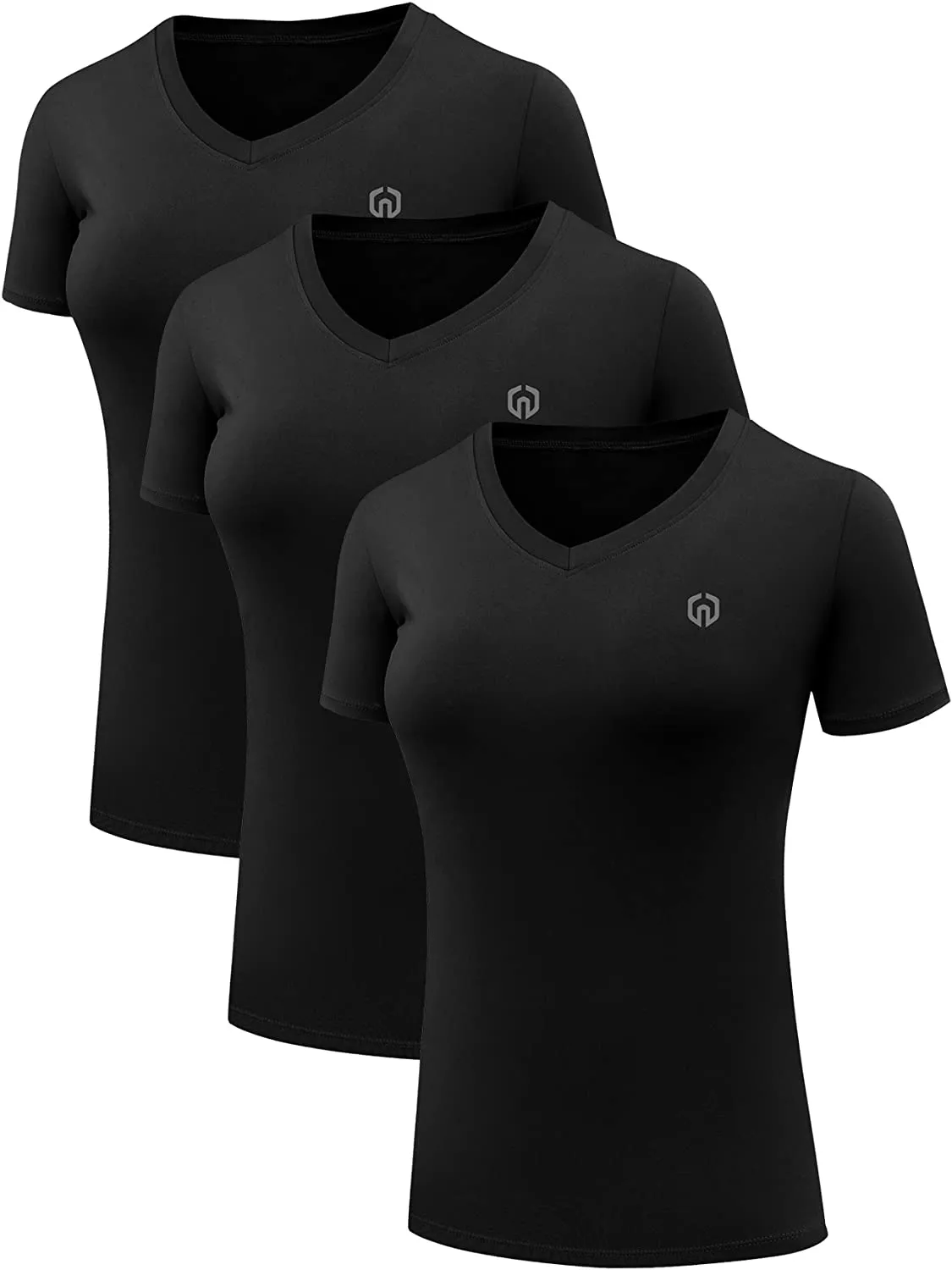 Neleus Women's 3 Pack Compression Workout Athletic Shirt