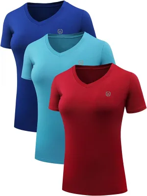 Neleus Women's 3 Pack Compression Workout Athletic Shirt