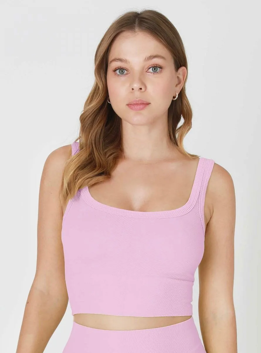 Niki Biki Chevron Ribbed Crop Top