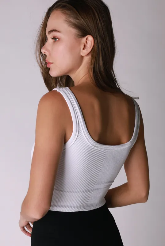 Niki Biki Chevron Ribbed Crop Top