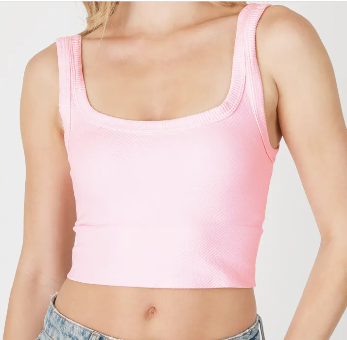 Niki Biki Chevron Ribbed Crop Top