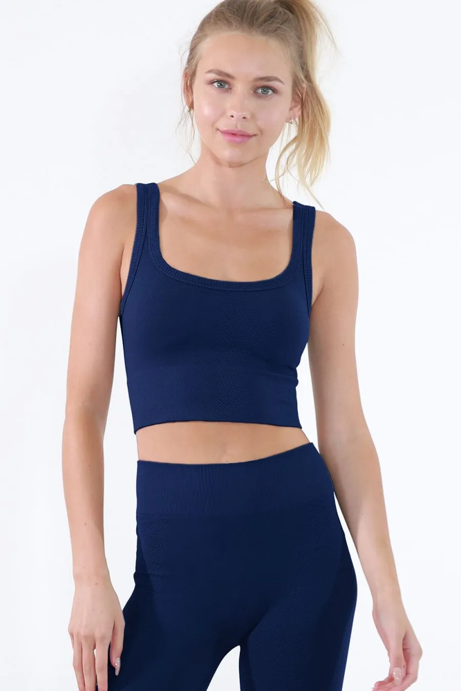 Niki Biki Chevron Ribbed Crop Top