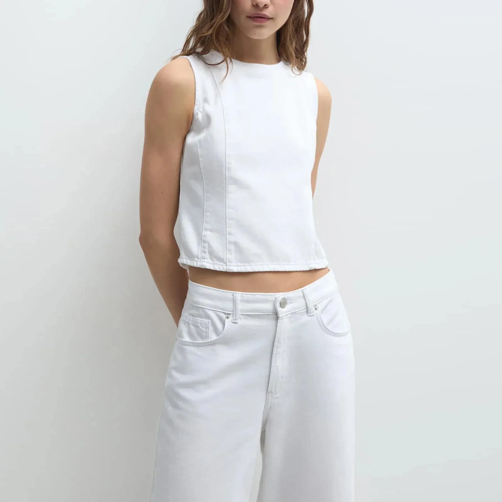 Noa Open-Back Denim Top