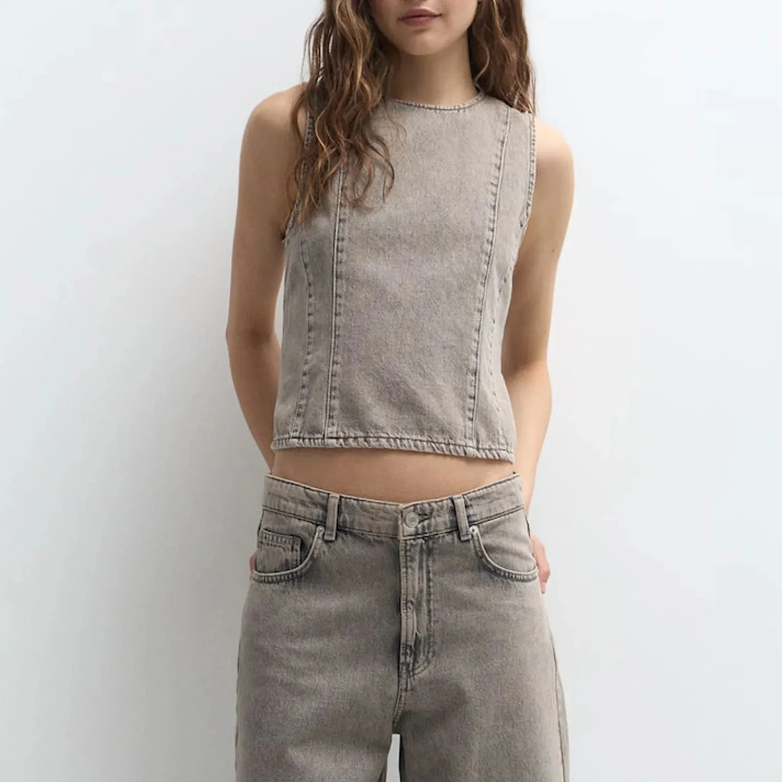 Noa Open-Back Denim Top