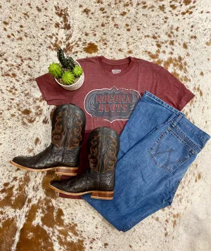 Nocona Boots Western Stitch Maroon Graphic