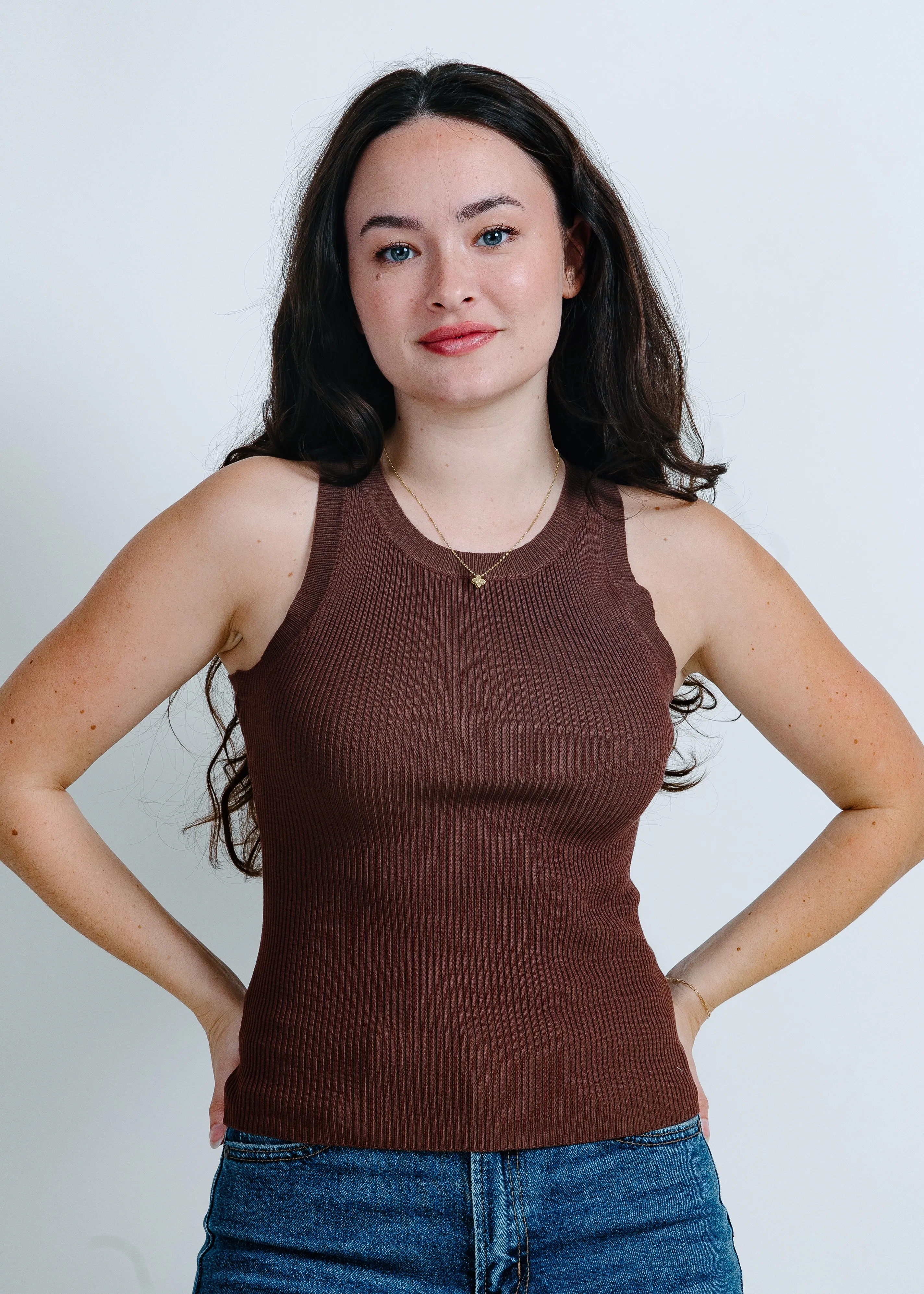 Nola Basic Tank - Brown
