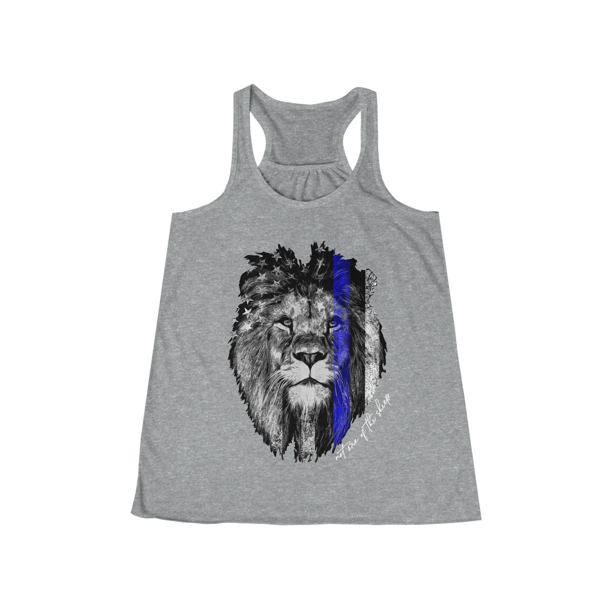 Not One Of The Sheep © Flowy Racerback Tank (Thin Blue Line)