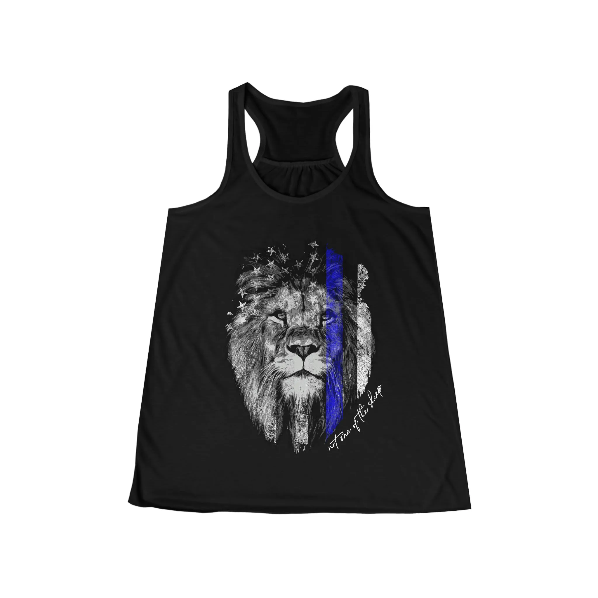 Not One Of The Sheep © Flowy Racerback Tank (Thin Blue Line)