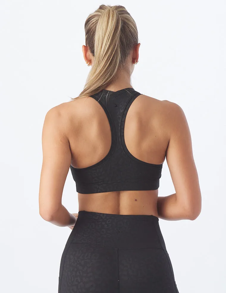 Notch Bra: Black Leopard Gloss