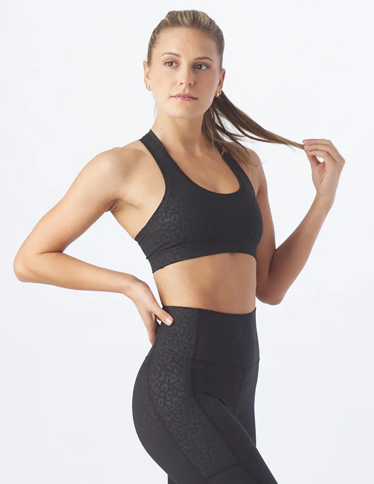 Notch Bra: Black Leopard Gloss