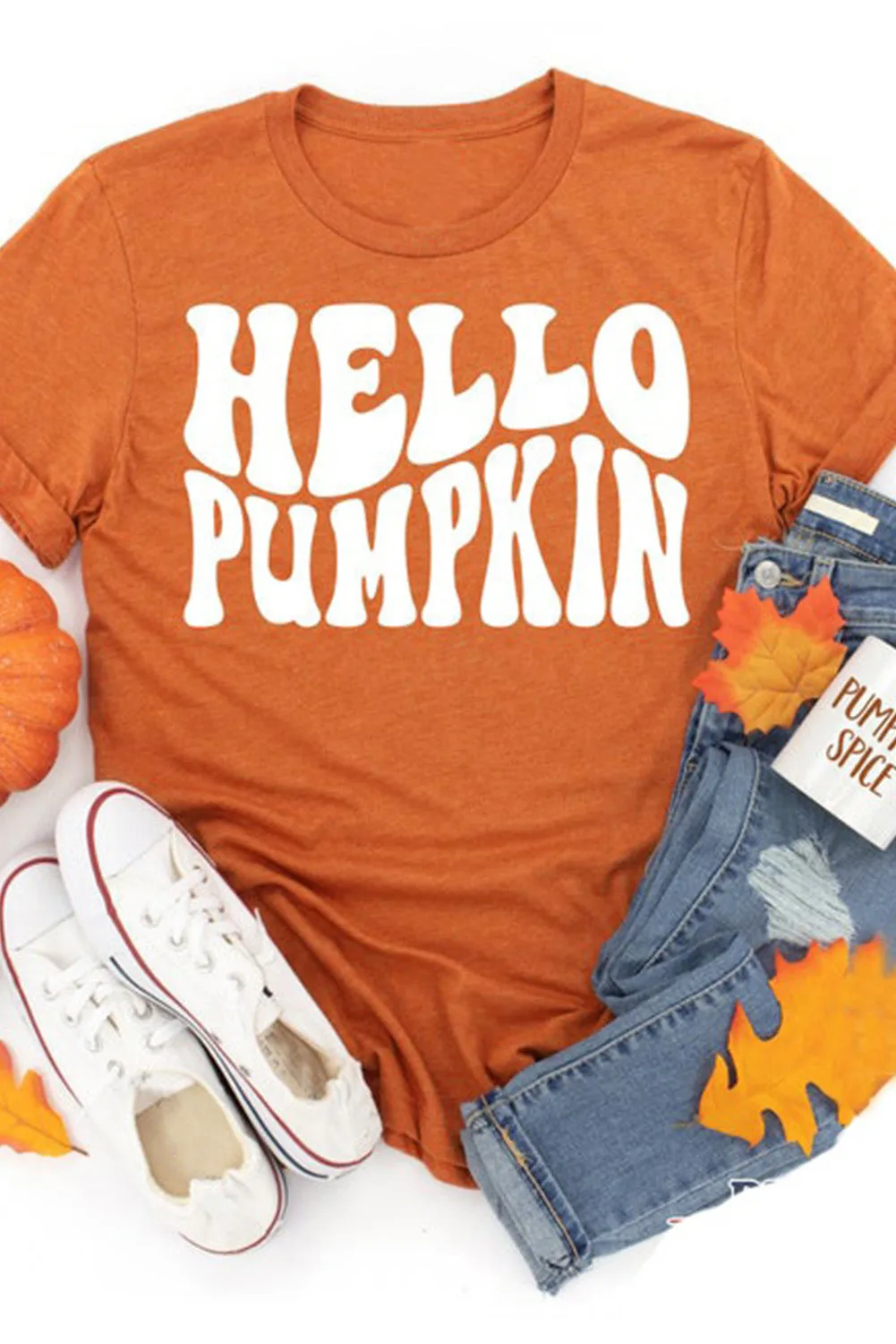 Orange Hello Pumpkin Graphic Tee