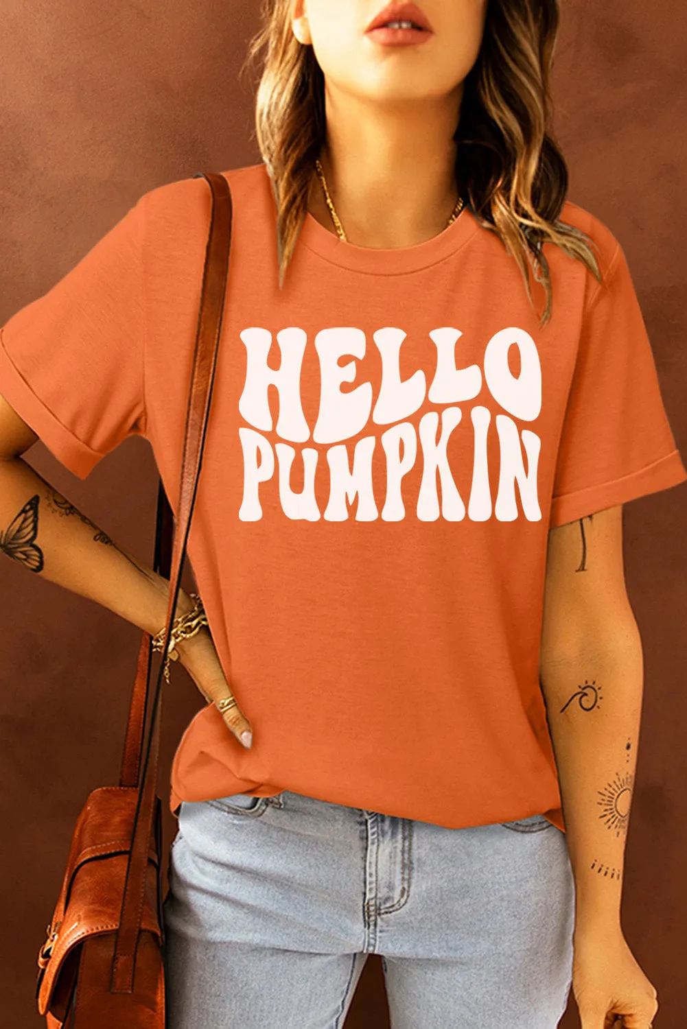 Orange Hello Pumpkin Graphic Tee
