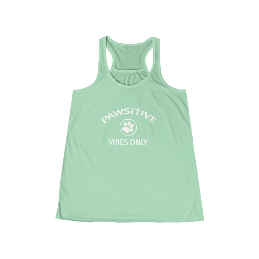 Pawsitive Vibes Only - Flowy Racerback Tank