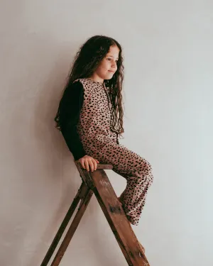 Pink Leopard Print Velour Jumpsuit