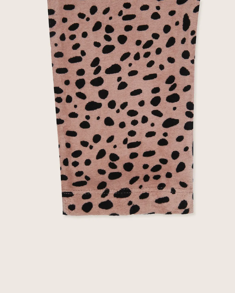 Pink Leopard Print Velour Jumpsuit