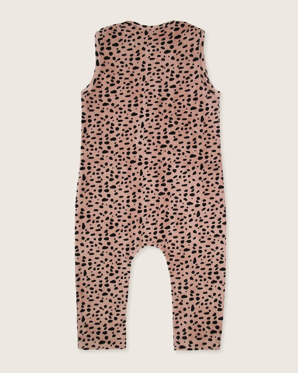 Pink Leopard Print Velour Jumpsuit