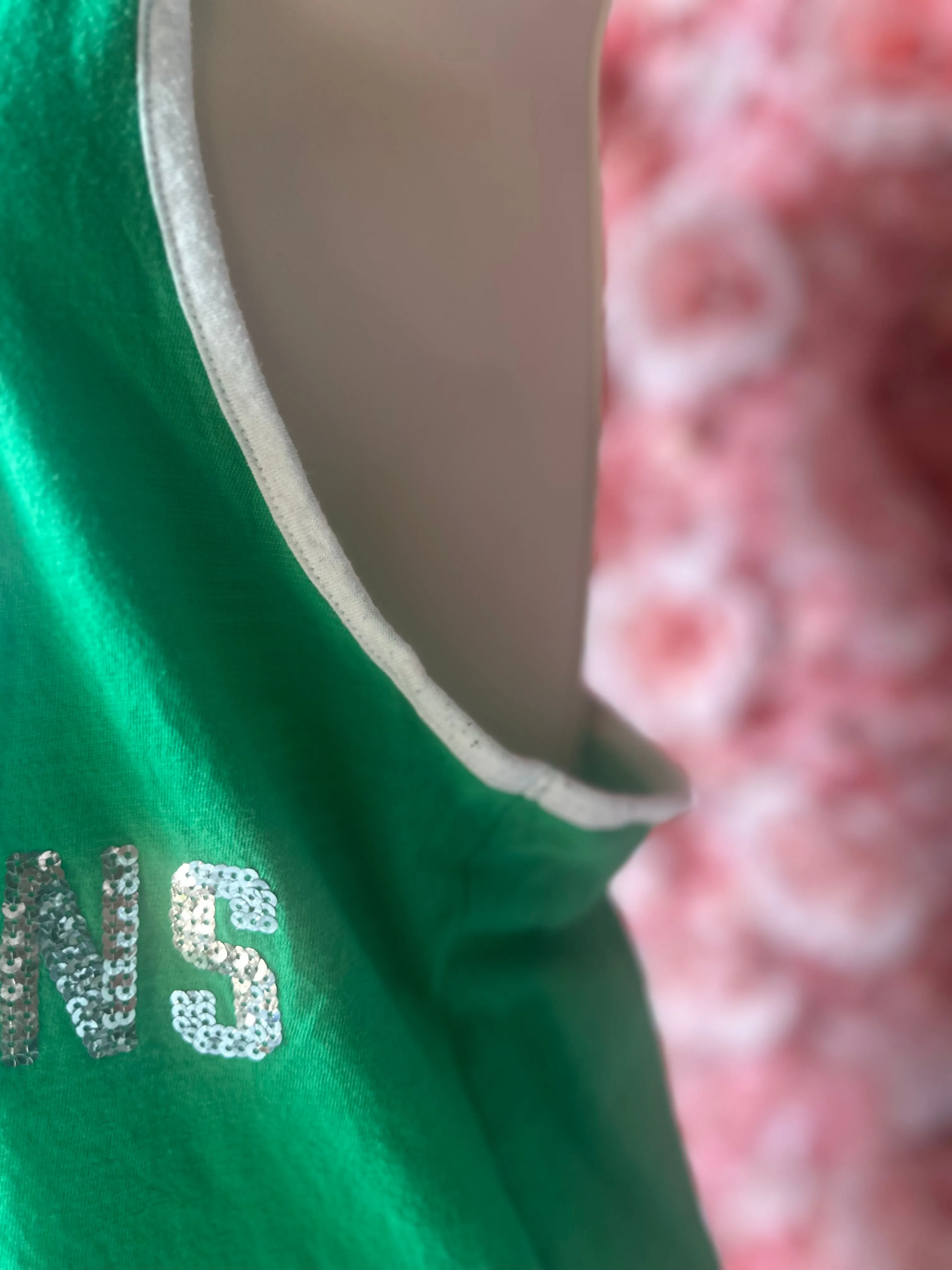 PINK VS (Medium) Green St. Patty Tank Sequin ‘Let The Shenanigan’s Begin’