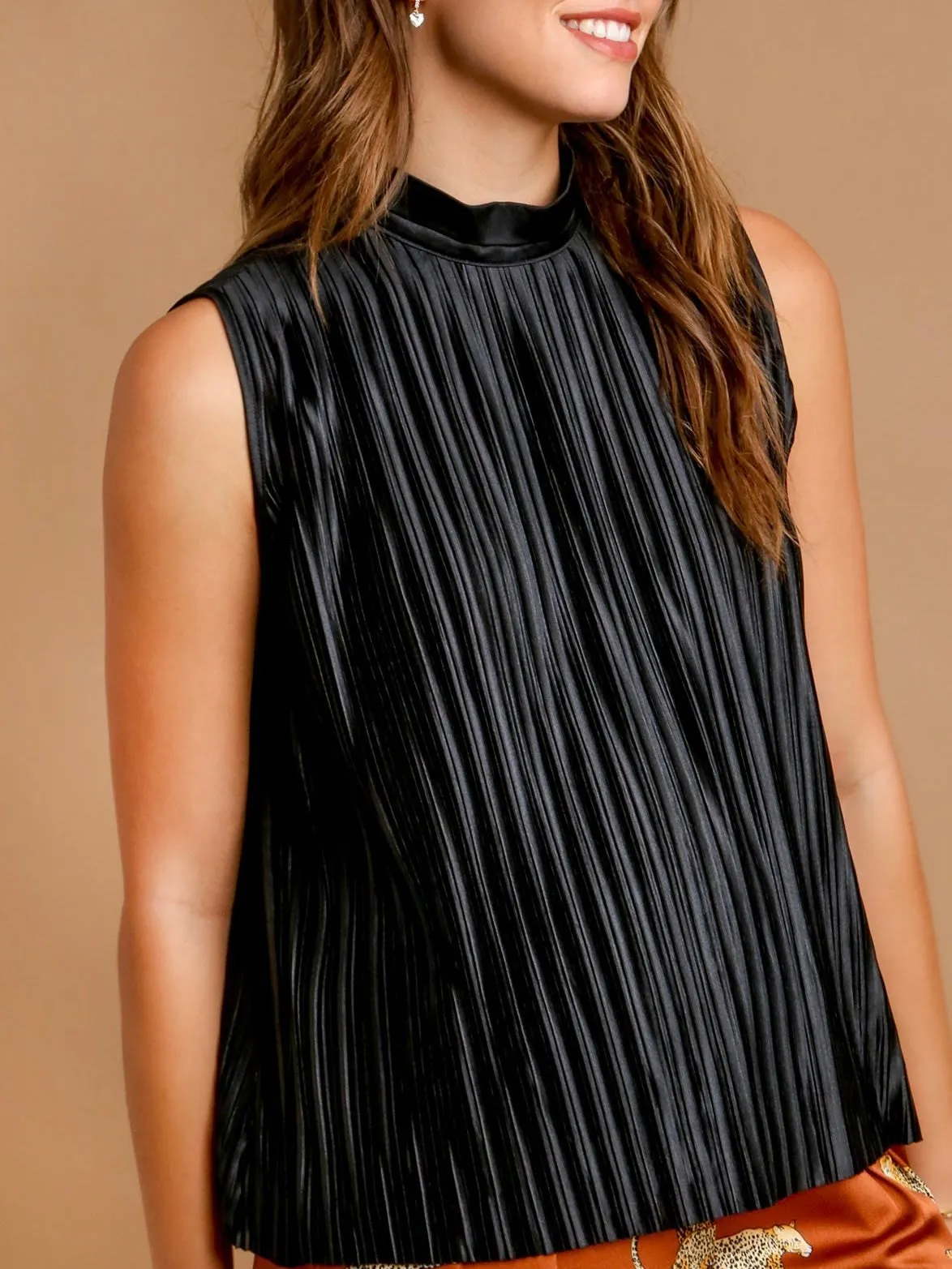 Pleated Tank - Black