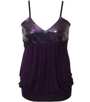 Plus Size Bubble Sparkling Purple Tank Top